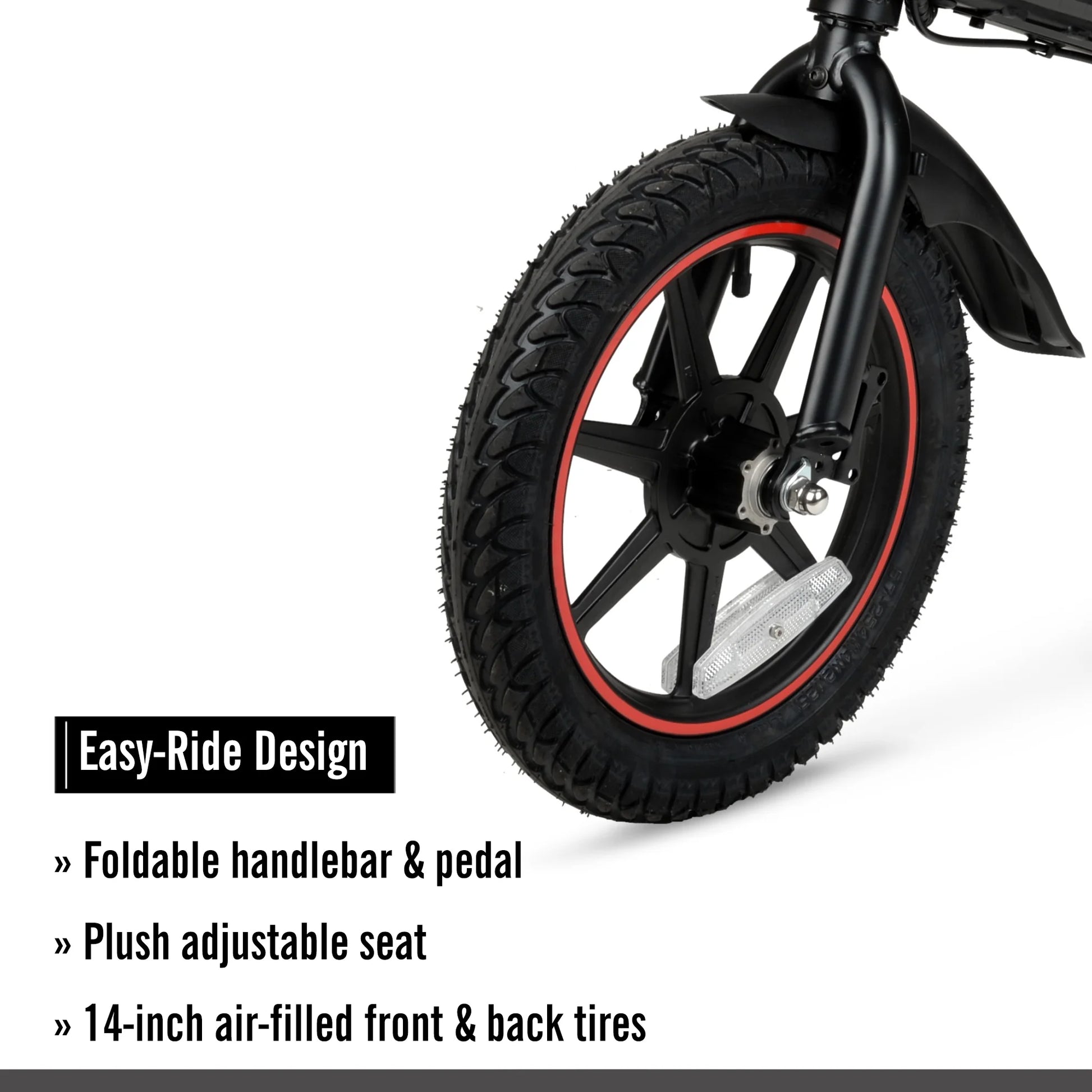 14" 36V Foldable Compact Electric Bike W/Throttle, 350W Motor, Recommended Ages 14 Years and Up