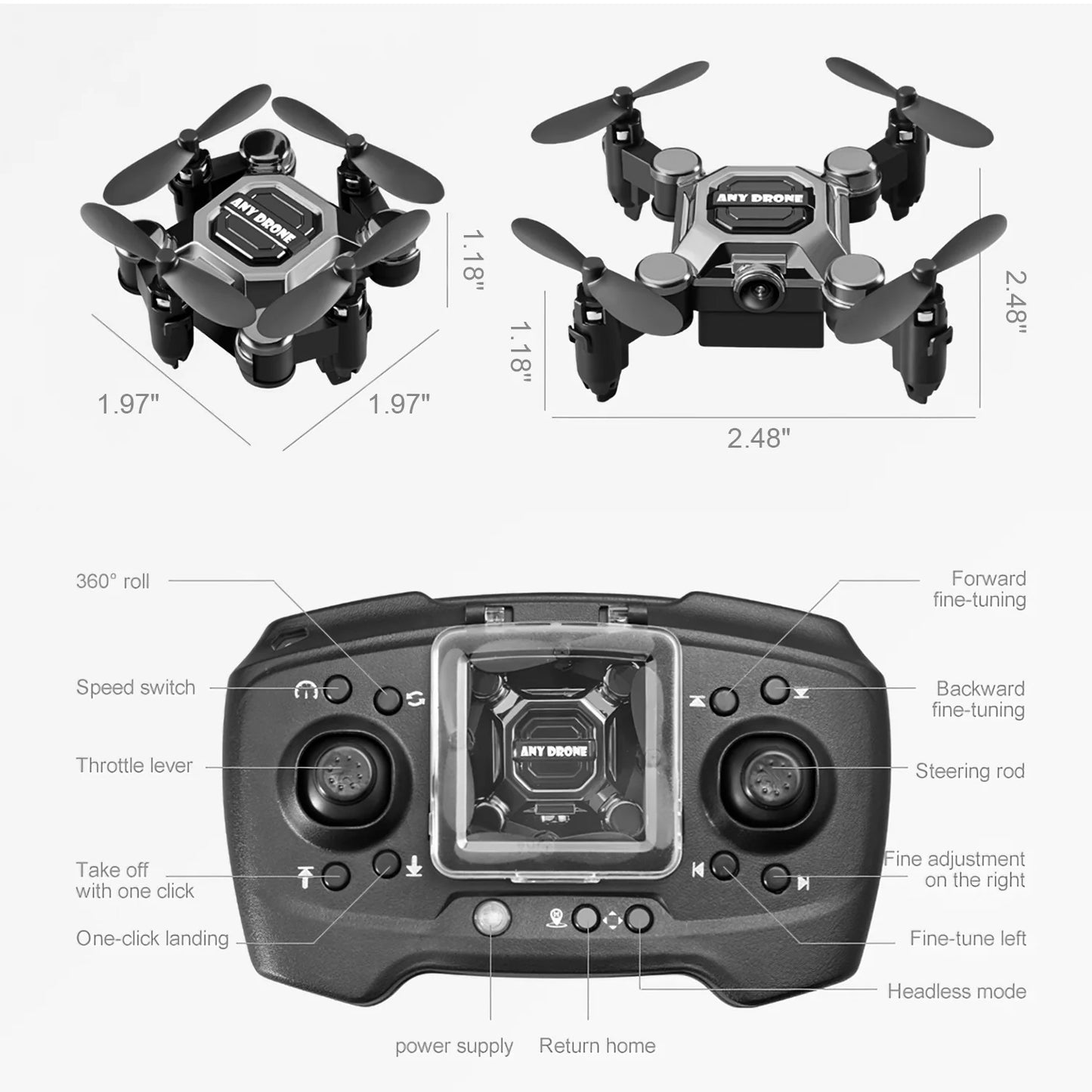 Mini Drone with 4K HD Camera for Kids and Adults, FPV Foldable Quadcopter with 360 Flip,Trajectory Flight