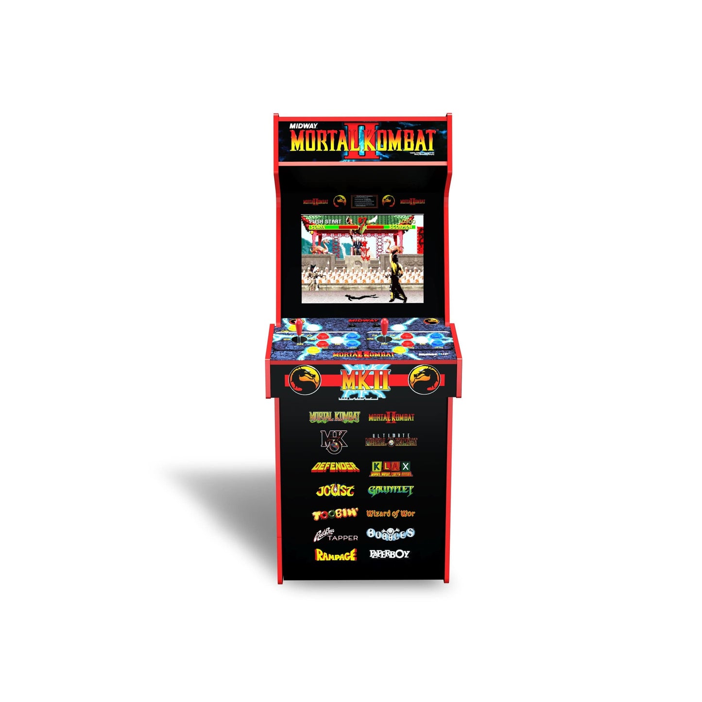 Mortal Kombat II Classic Arcade Game, Built for Your Home, 4-Foot-Tall Stand-Up Cabinet, 14 Classic Games, and 17-Inch Screen