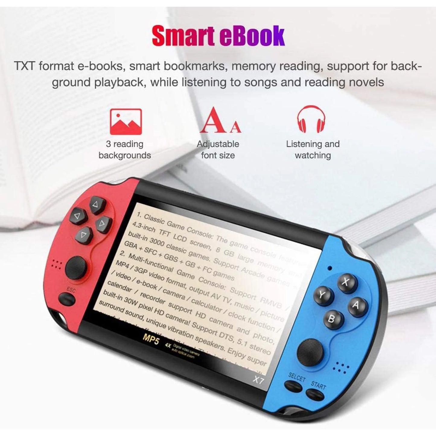 Portable Handheld Game Console Classic Retro Video Game Support TF Card Capacity 1GB-64GB with Multimedia Functions