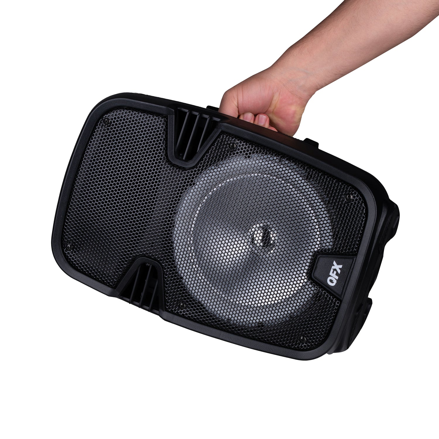 PBX-8074 8” BLUETOOTH RECHARGEABLE SPEAKER with LED PARTY LIGHTS, INCLUDES WIRED MICROPHONE and REMOTE