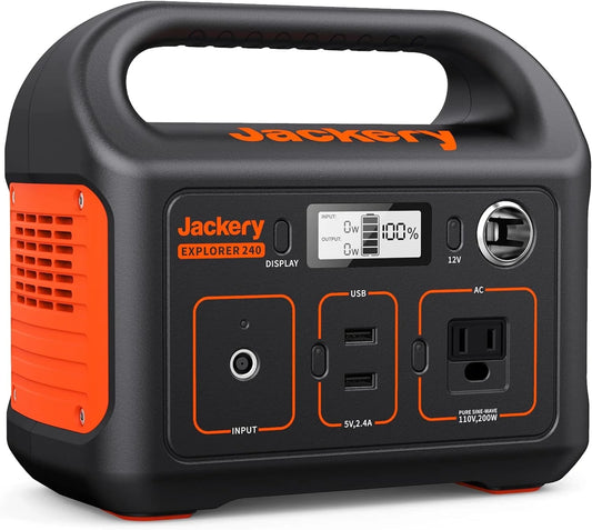 Portable Power Station Explorer 240, 240Wh Backup Lithium Battery, 110V/200W Pure Sine Wave AC Outlet, Solar Generator for Outdoors Camping Travel Hunting Emergency (Solar Panel Optional)