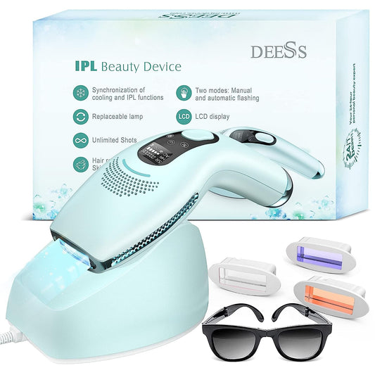 Laser Hair Removal with Cooling System, GP590 IPL Hair Remover for Women and Men, 45°F ICE Compress Contact, Safety Mis-Touch Sensor, at Home Painless Hair Removal Device for Face & Whole Body