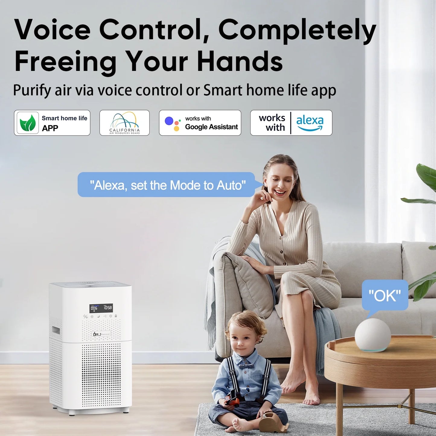 Smart Wifi Air Purifiers for Home Large Room up to 2500 Sq.Ft, HEPA Air Purifier for Bedroom, Air Purifiers for Allergies and Asthma, Pollen, Wildfire/Smoke, Pets Hair, Odors, Dust