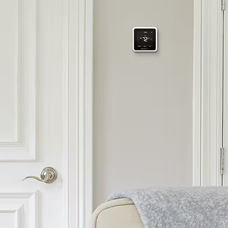 Black/White Smart Thermostat with Wi-Fi Compatibility