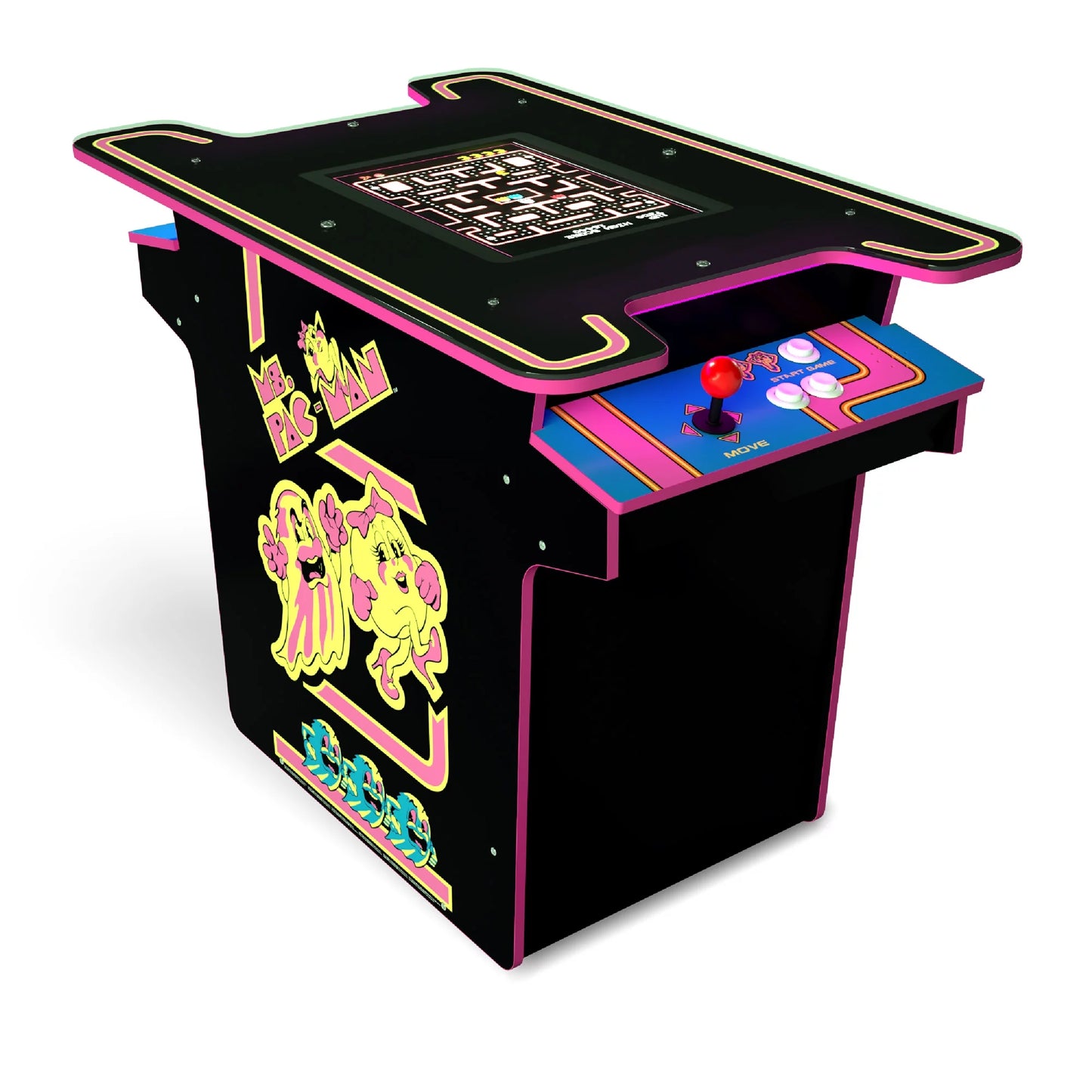 Ms. PAC-MAN Head-To-Head Arcade Table with 12 Games in 1, Black