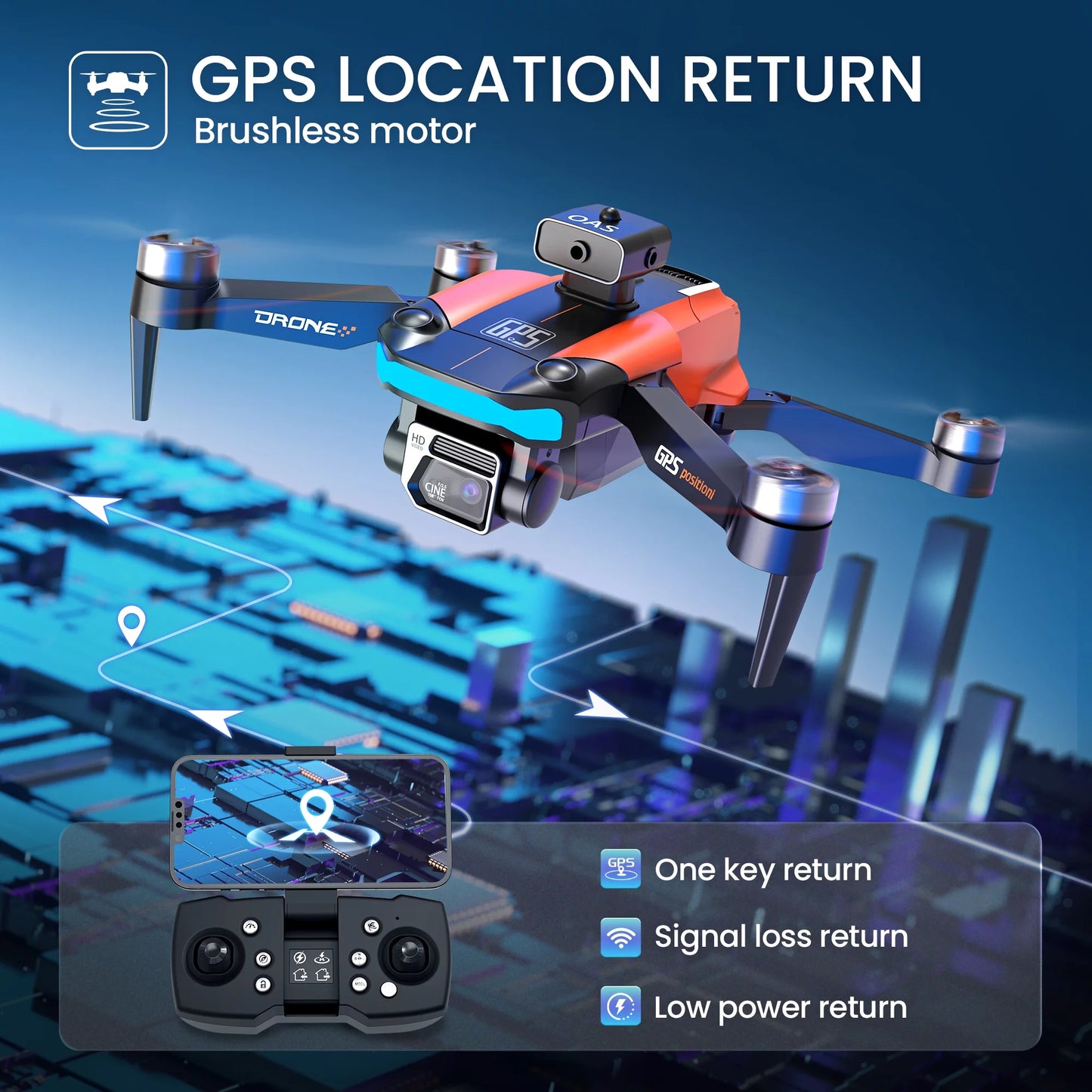 D99 GPS Drone with 8K UHD Camera, Foldable Drones for Adults Beginners, RC Quadcopter Drone, Brushless Motor, VR Mode, GPS Auto Follow