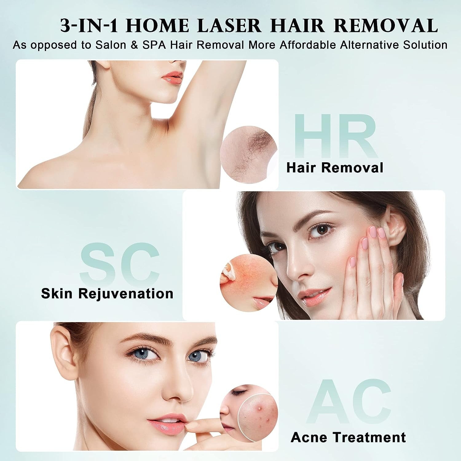 Laser Hair Removal with Cooling System, GP590 IPL Hair Remover for Women and Men, 45°F ICE Compress Contact, Safety Mis-Touch Sensor, at Home Painless Hair Removal Device for Face & Whole Body