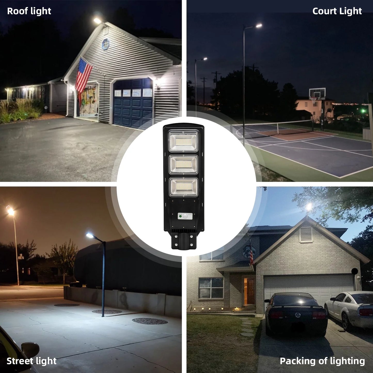 90W Solar Street Lights 20000 Lumens Outdoor, 180 LED Chips LED Solar Power Street Light with PIR Motion Sensor Dusk to Dawn Outdoor Solar Lighting for Street, Garden, Yard