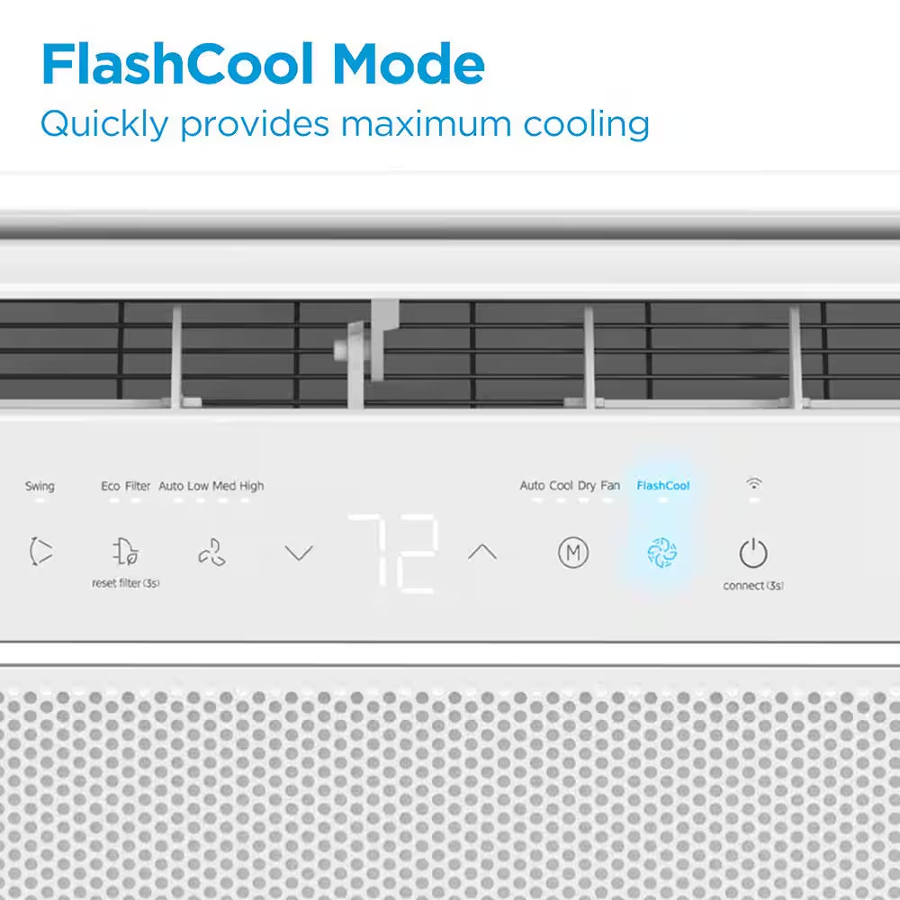 8,000 BTU 115-Volt U plus Shaped Smart Inverter Window Air Conditioner Wi-Fi, for up to 350 Sq. Ft. Energy Star 2024