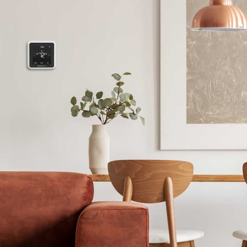 Black/White Smart Thermostat with Wi-Fi Compatibility