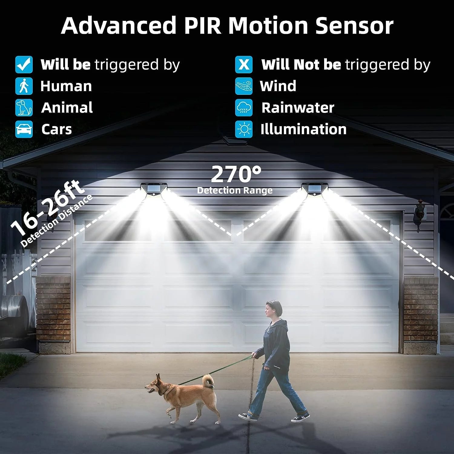 Solar Outdoor Lights, [118 LED/6 Packs] Motion Sensor Security Lights with 3 Lighting Modes Wireless Solar Wall Lights Waterproof for Garden Fence Yard Deck Garage