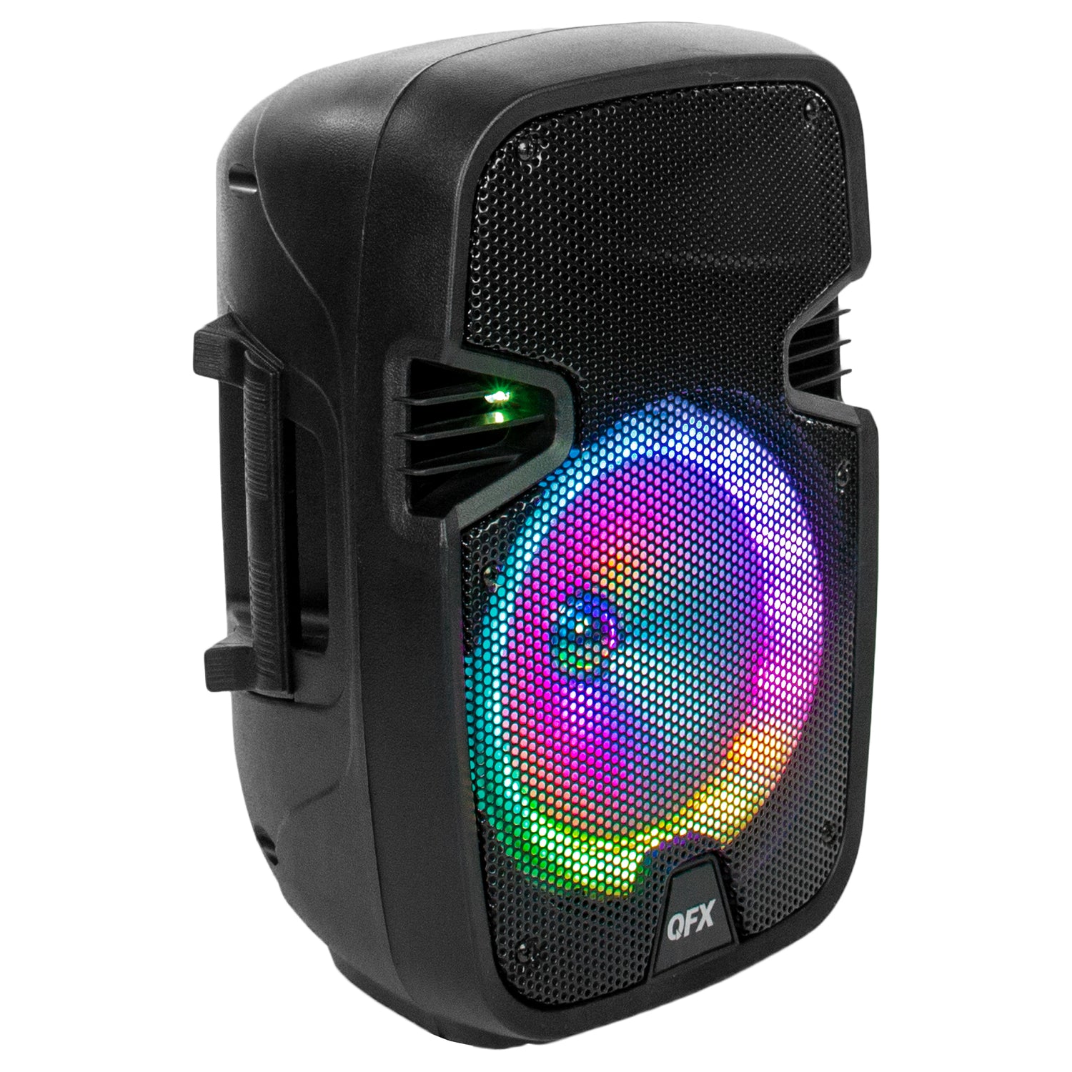 PBX-8074 8” BLUETOOTH RECHARGEABLE SPEAKER with LED PARTY LIGHTS, INCLUDES WIRED MICROPHONE and REMOTE