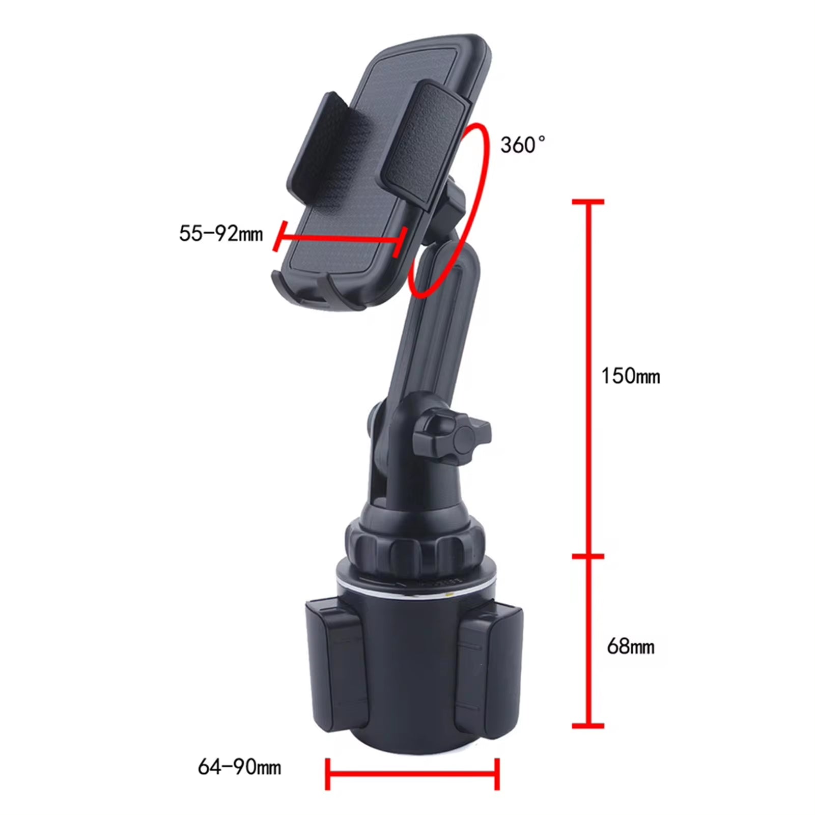 Car Phone Holder Mobile Phone Holder for Car Car Phone Mount 360 Degree Rotation Car Accessories for Car Truck Boat Van Vehicle