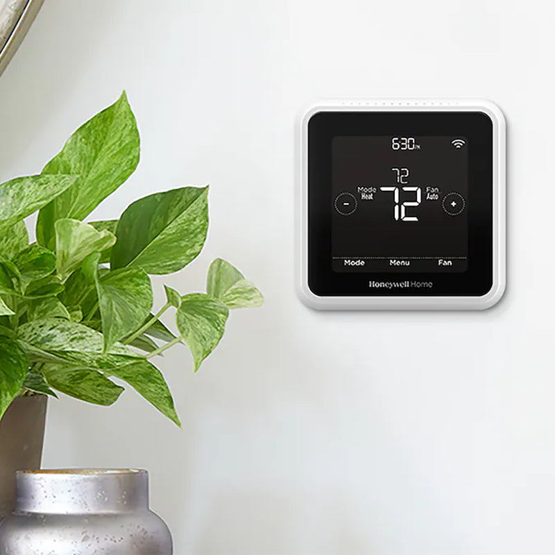 Black/White Smart Thermostat with Wi-Fi Compatibility