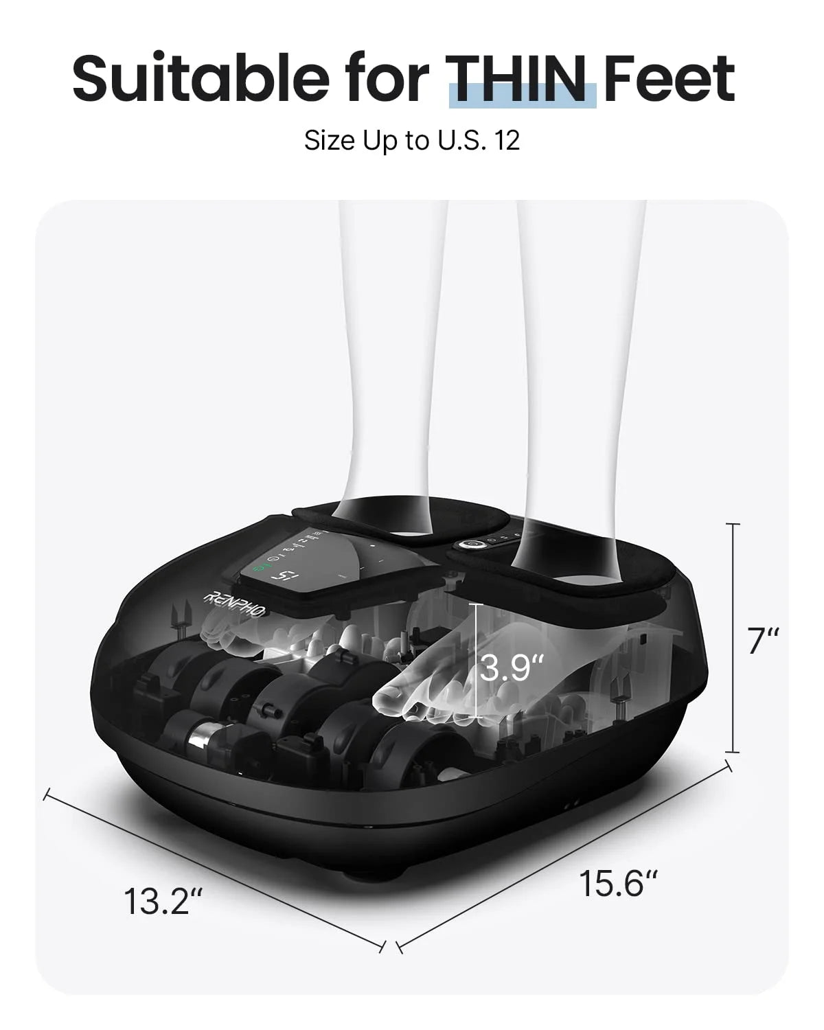 Compact Foot Massager Machine with Remote, Heat Relives Tired Muscles & Plantar Fasciitis,Gift