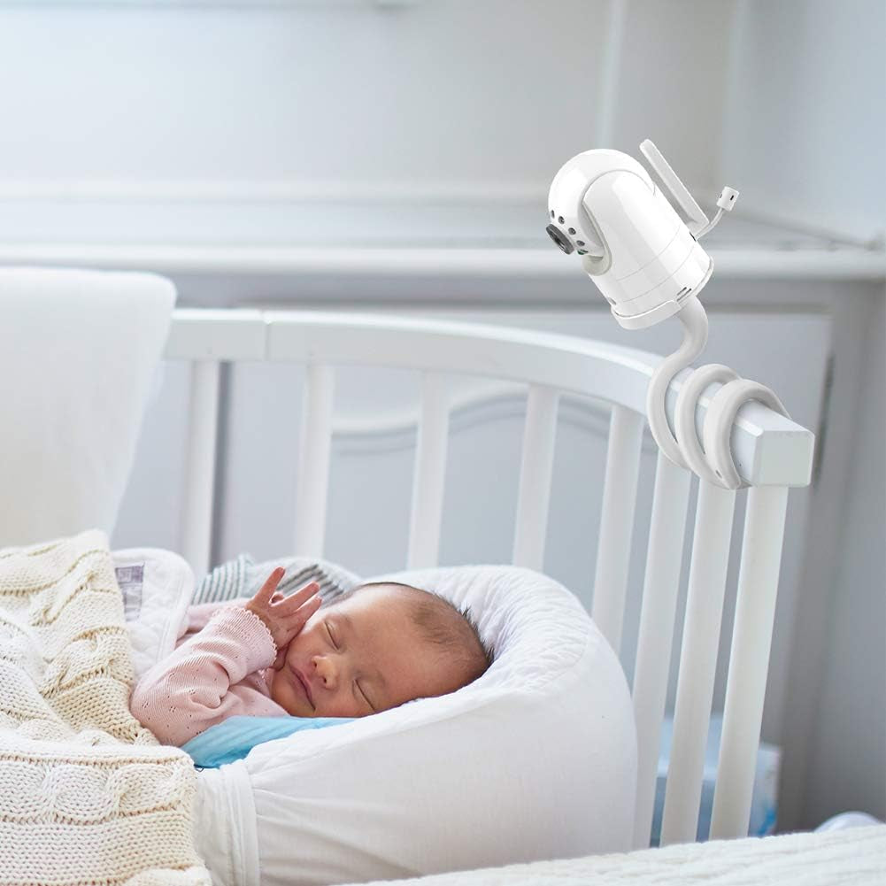 Adjustable Crib Mount for Infant Optics Dxr-8/Pro/Motorola Baby Monitor, Versatile for Infant Optics Baby Monitor Versatile Twist Holder without Tools or Wall Damage(White)