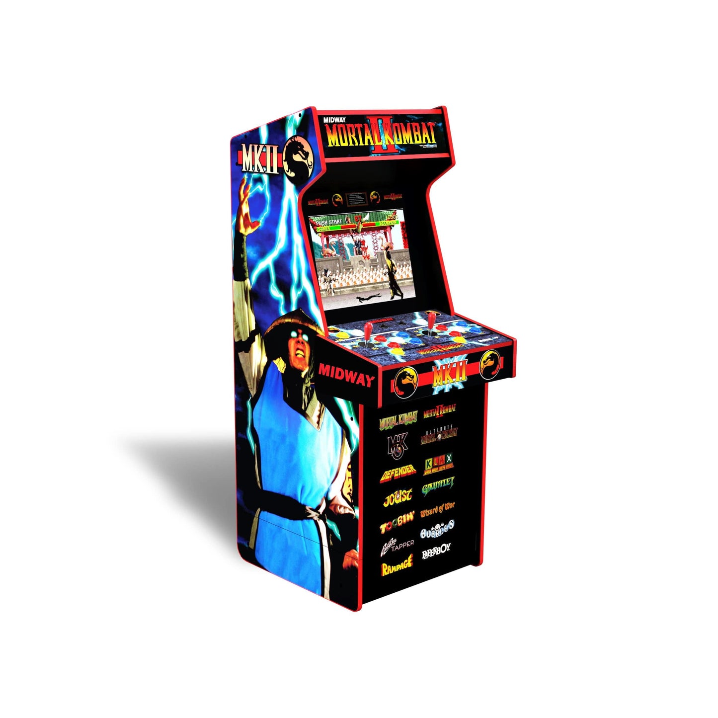 Mortal Kombat II Classic Arcade Game, Built for Your Home, 4-Foot-Tall Stand-Up Cabinet, 14 Classic Games, and 17-Inch Screen