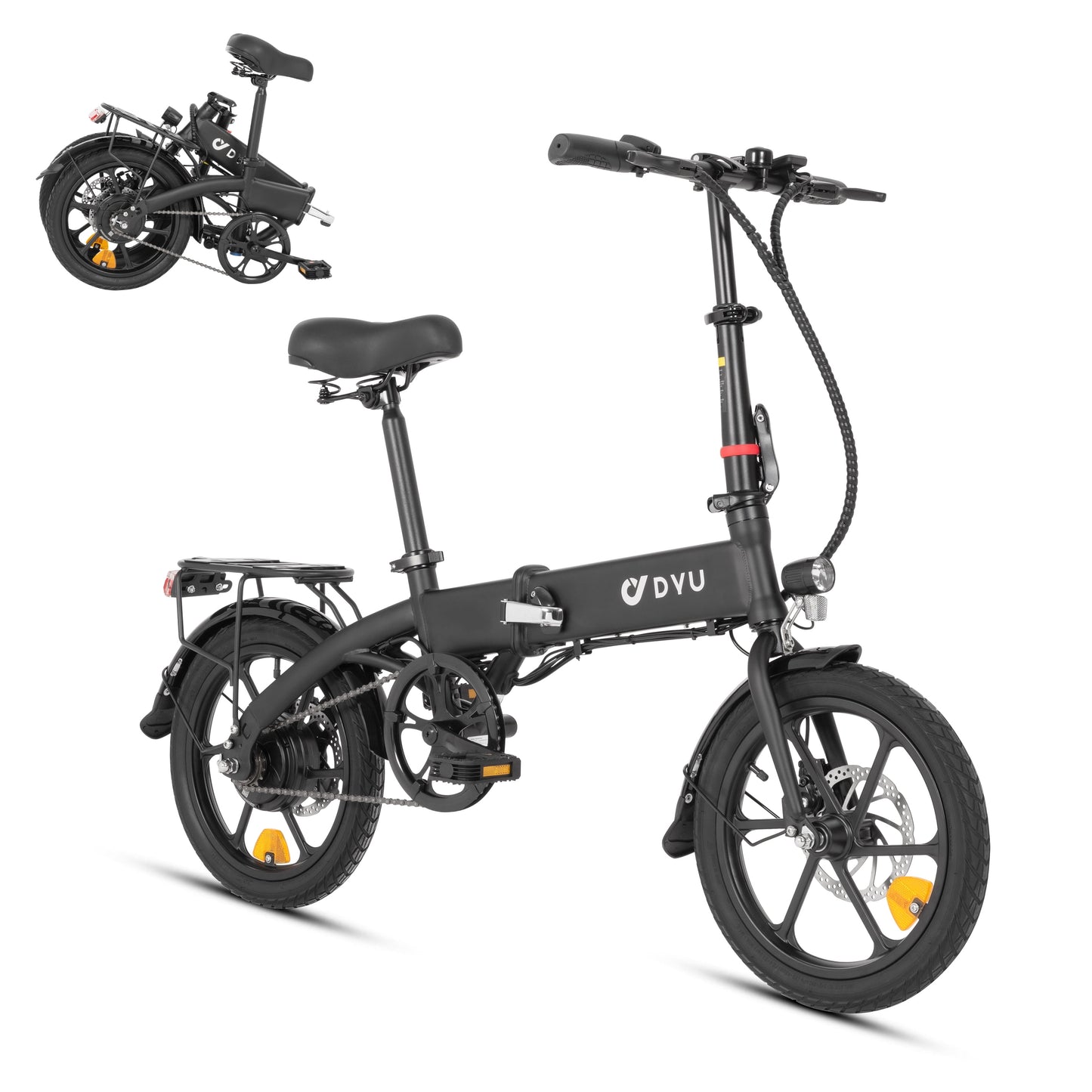 16" Commuter Electric Bike for Adults, 250W 36V 7.8AH Li-Ion Battery, Cruiser City Cargo E Bike