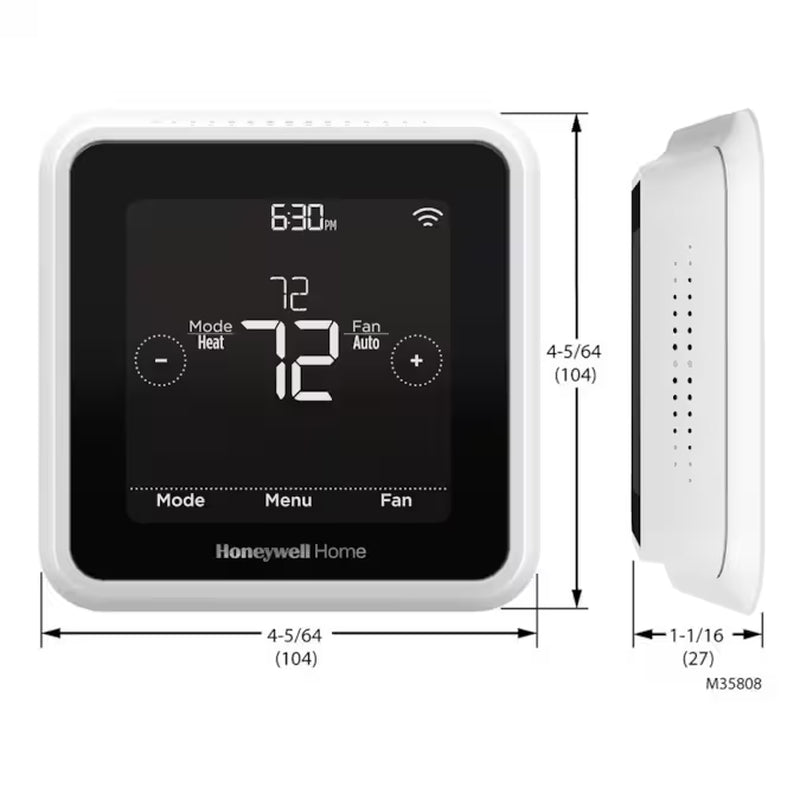 Black/White Smart Thermostat with Wi-Fi Compatibility