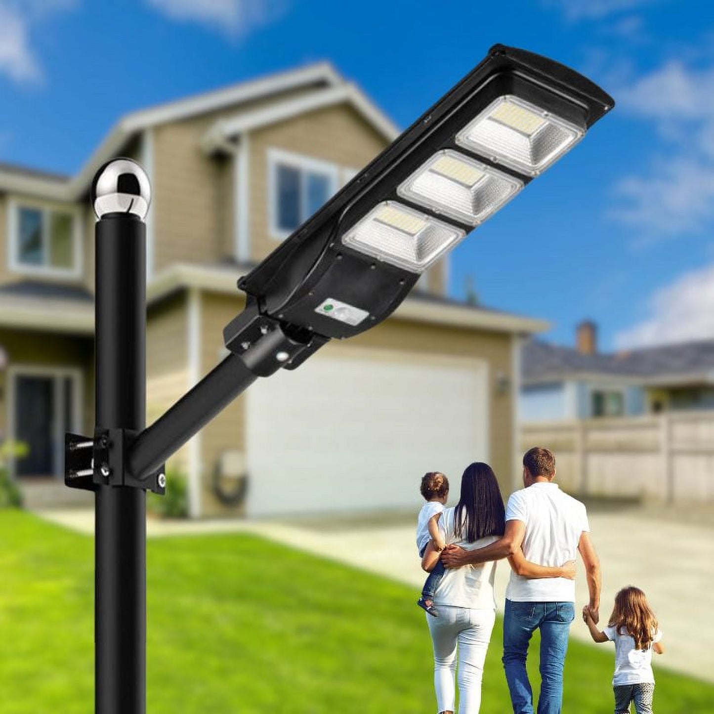 90W Solar Street Lights 20000 Lumens Outdoor, 180 LED Chips LED Solar Power Street Light with PIR Motion Sensor Dusk to Dawn Outdoor Solar Lighting for Street, Garden, Yard