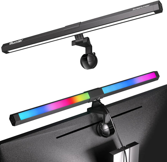 Monitor Light Bar , Ra95 Screen Light Bar for Eye Caring , RGB Gaming Light Bar with 15 Modes Dimmable Backlight , Adjustable Brightness/ No Screen Glare LED Desk Lamp for Home Office