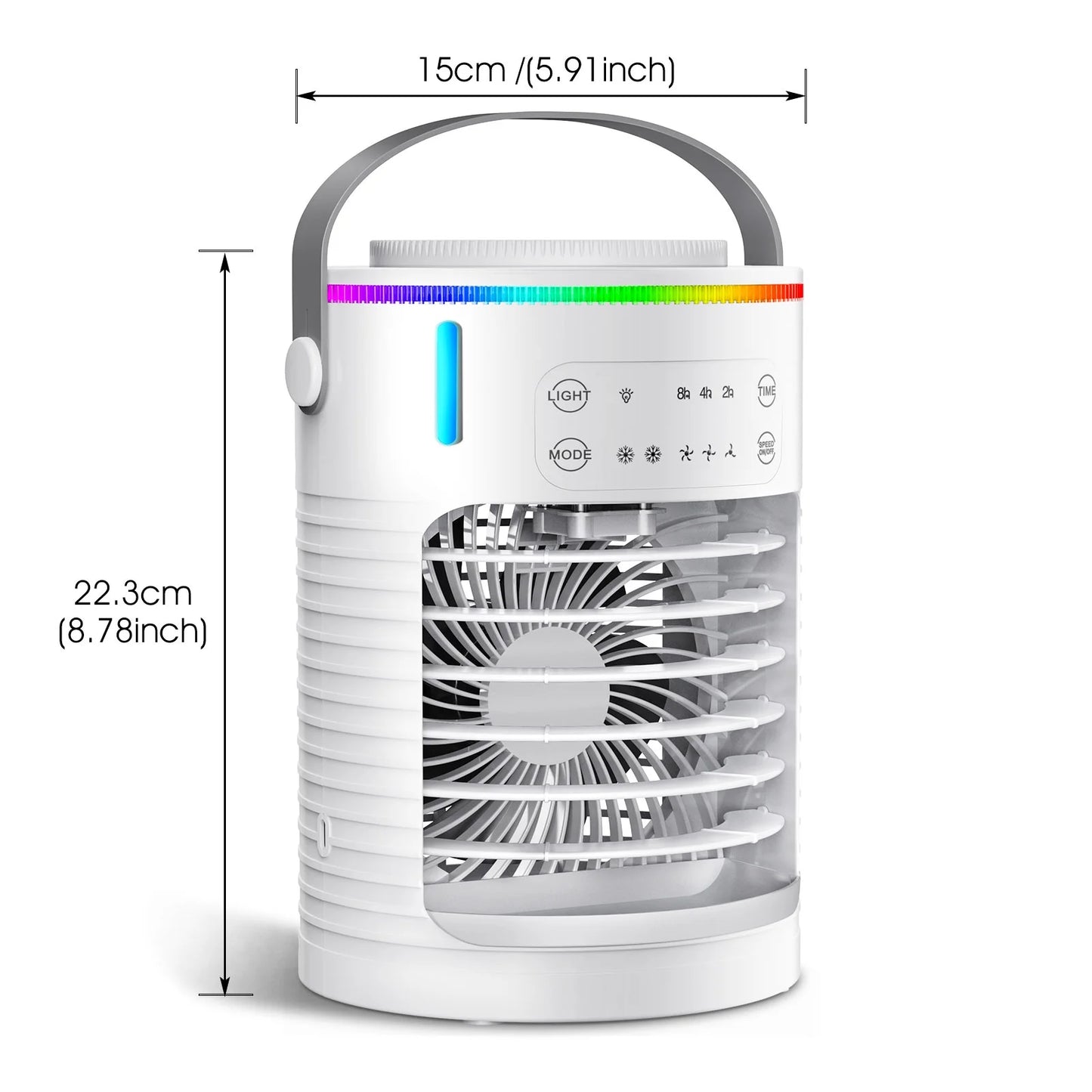 Portable Mini Air Conditioners, USB Personal Air Conditioner, 3-Speed Small Ac Unit, Evaporative Air Cooler with Timer,Nightlight,Tank,2 Mist Modes, Cooling Fan for Bedroom,Office,Tent,Camping,Car