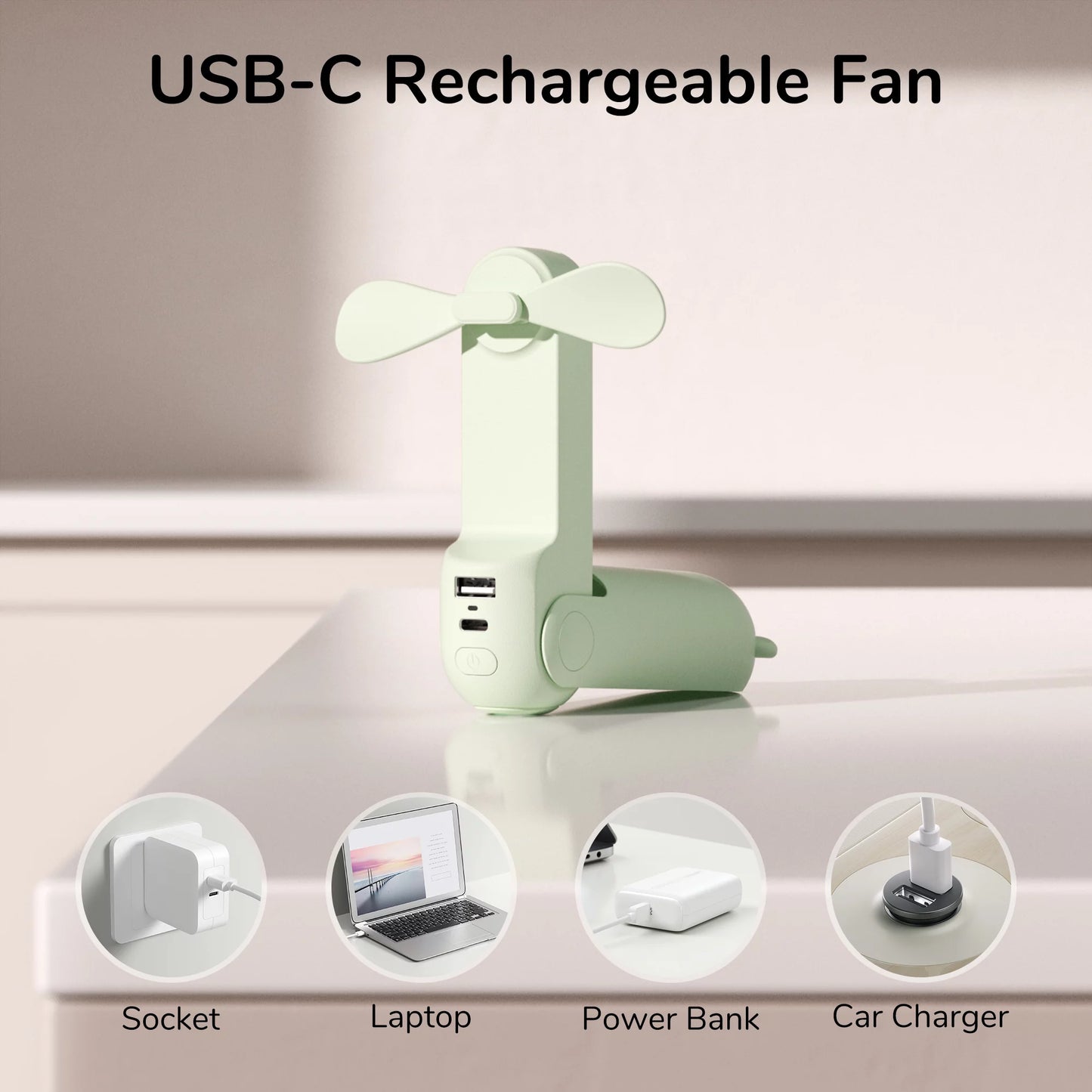 Handheld Mini Fan, 3 in 1 Hand Fan, USB Rechargeable Small Pocket Fan [12-19 Working Hours] with Power Bank, Flashlight Feature,Portable Fan for Travel, Gifts for Women/Adults/Mom/Her