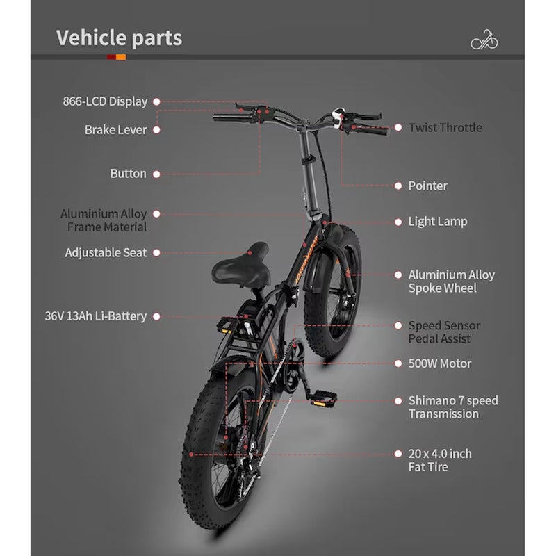 20-In Adult Unisex E-Bike