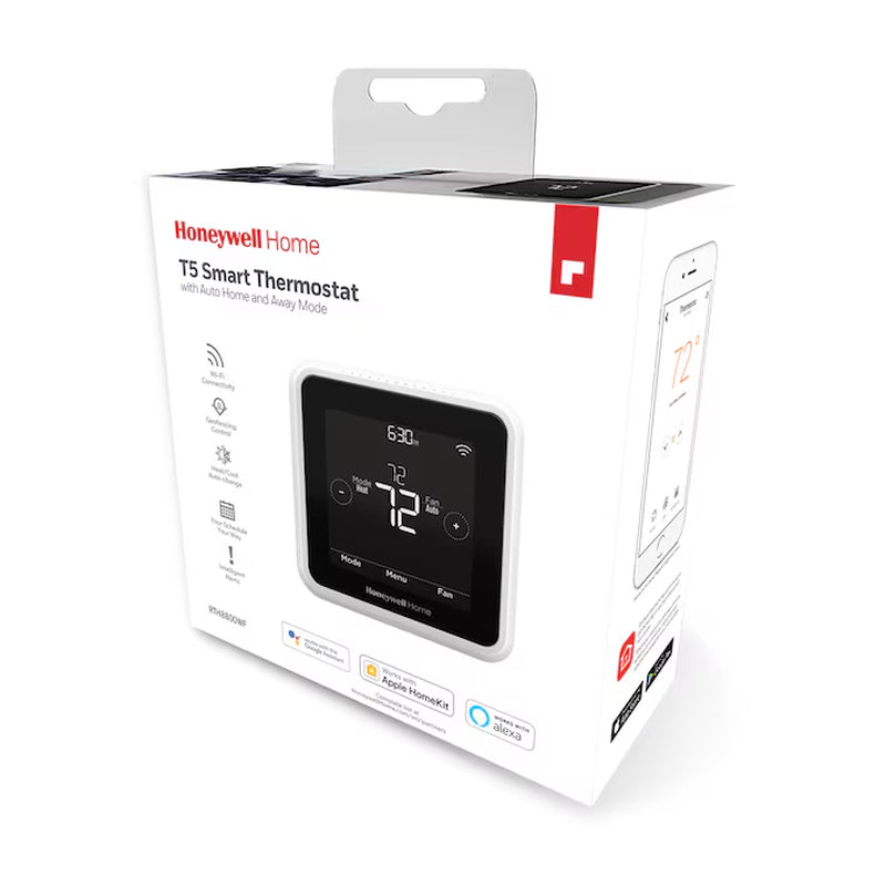 Black/White Smart Thermostat with Wi-Fi Compatibility