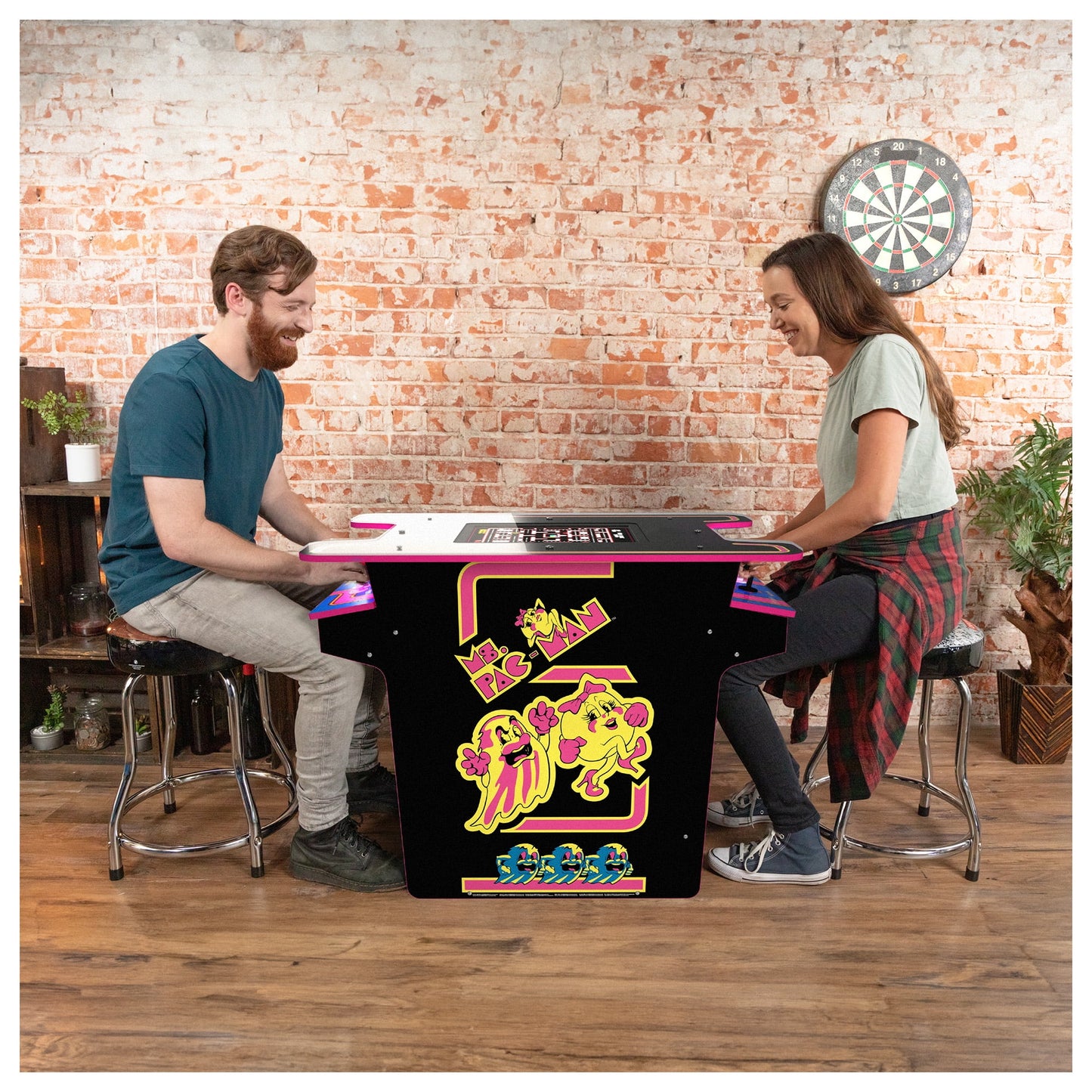 Ms. PAC-MAN Head-To-Head Arcade Table with 12 Games in 1, Black