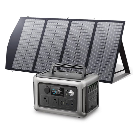 R600 Solar Generator Kit, 299Wh 600 Watt Portable Power Station with 140 Watt Foldable Solar Panel [Shipping Separately]