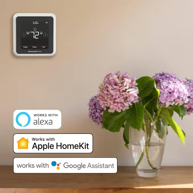 Black/White Smart Thermostat with Wi-Fi Compatibility