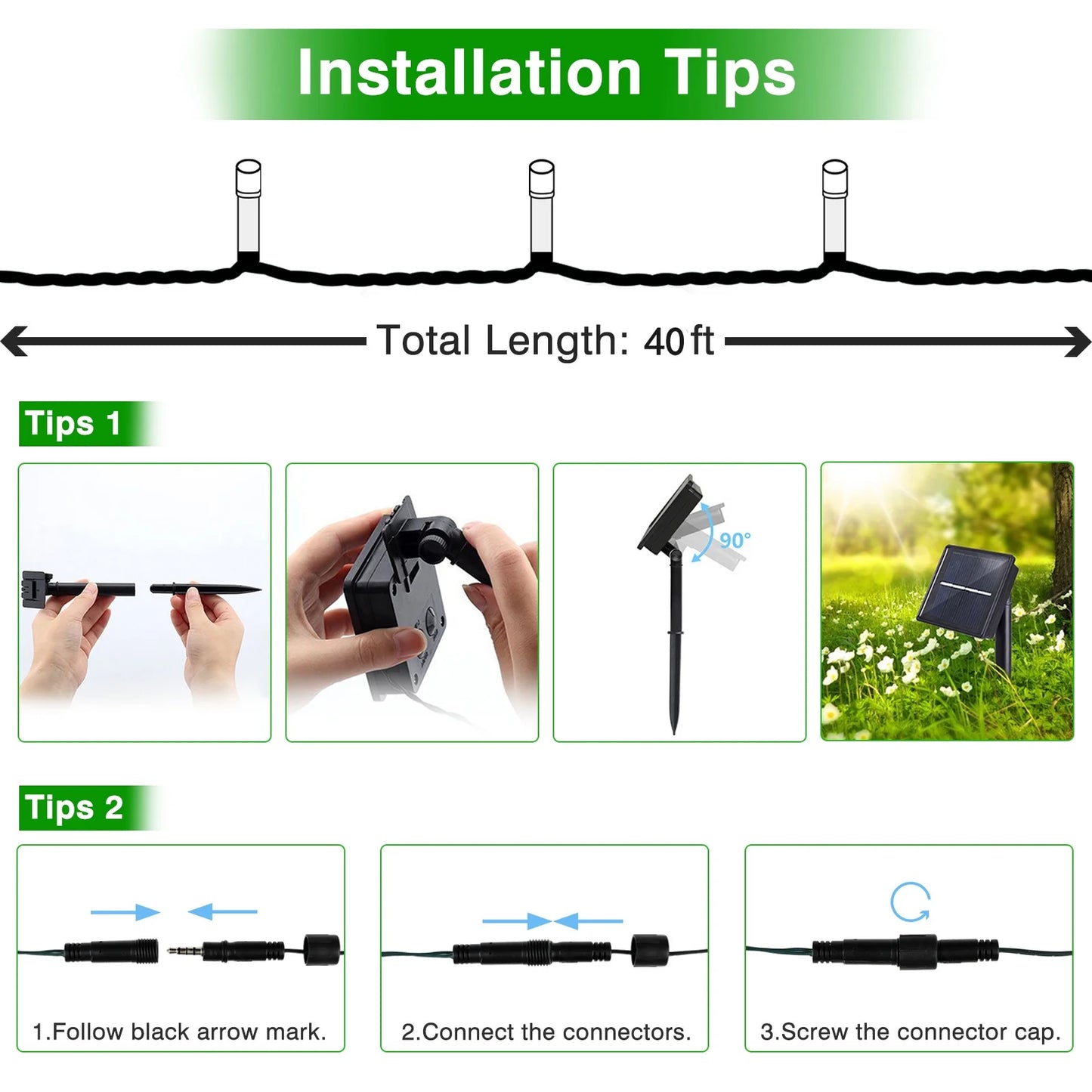 2 Pack Solar String Lights Patio Light,Total 200 LED 80Ft Solar Powered & USB, IP65 Waterproof with 8 Modes for Garden Patio Gazebo Indoor, White