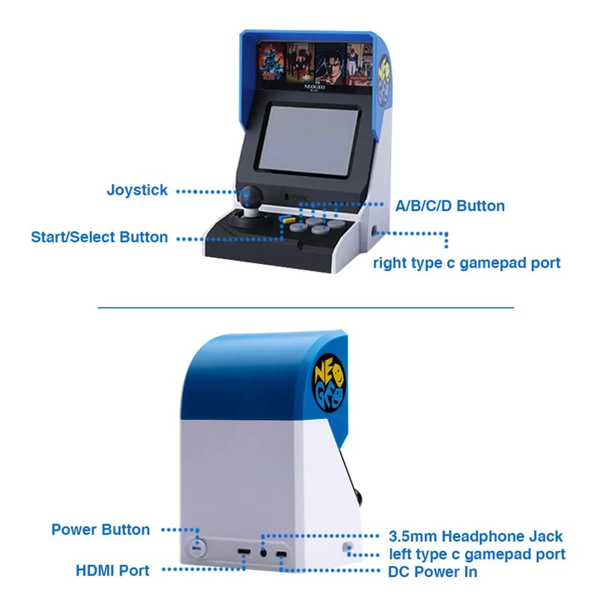 NEOGEO Mini Arcade International Version, 40 Pre-Loaded Neo Geo Classic Games: Kof/Metal Slug/Samurai Shodown Etc