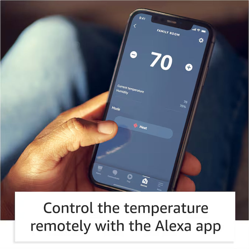 Smart Thermostat ENERGY STAR Certified, DIY Install, Works with Alexa - C-Wire Required