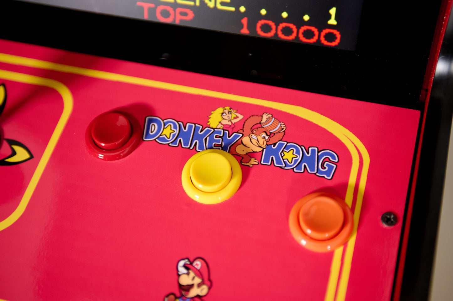 Arcade Factory 412 Classic Games Arcade Console, Donkey Kong Art Red